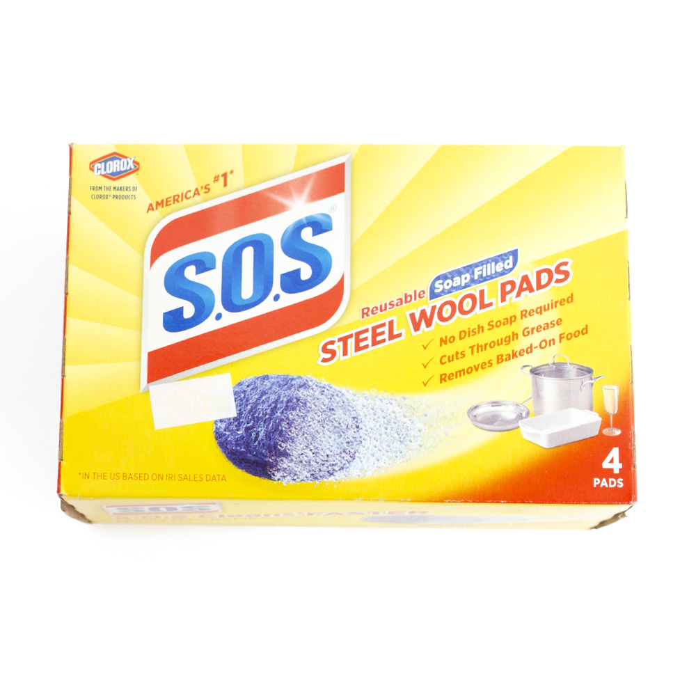 S.O.S., Steel Wool, Pad, 4 Count